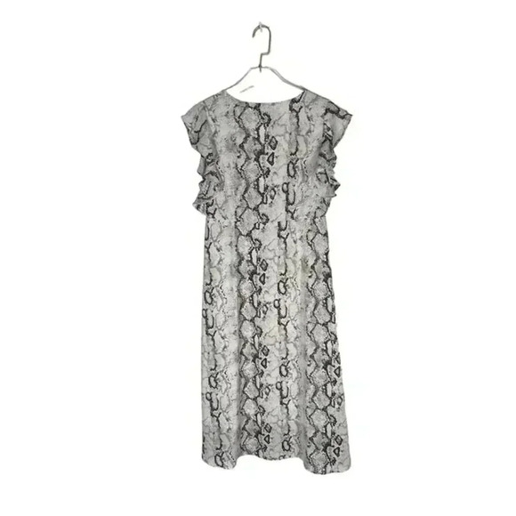 Laundry by Shelli Segal Python Print Button Front Midi Dress Medium - Picture 3 of 9